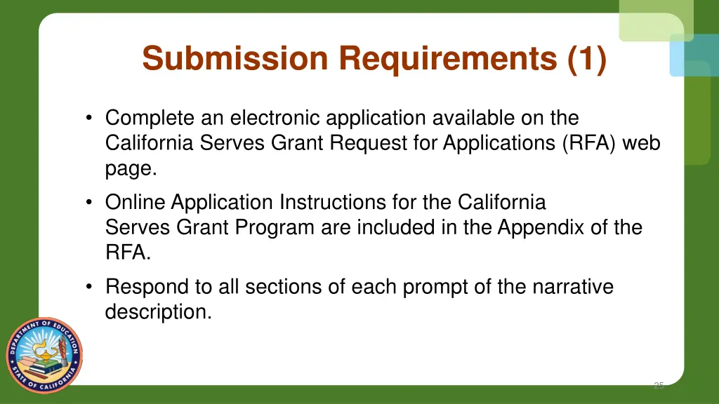 submission requirements 1