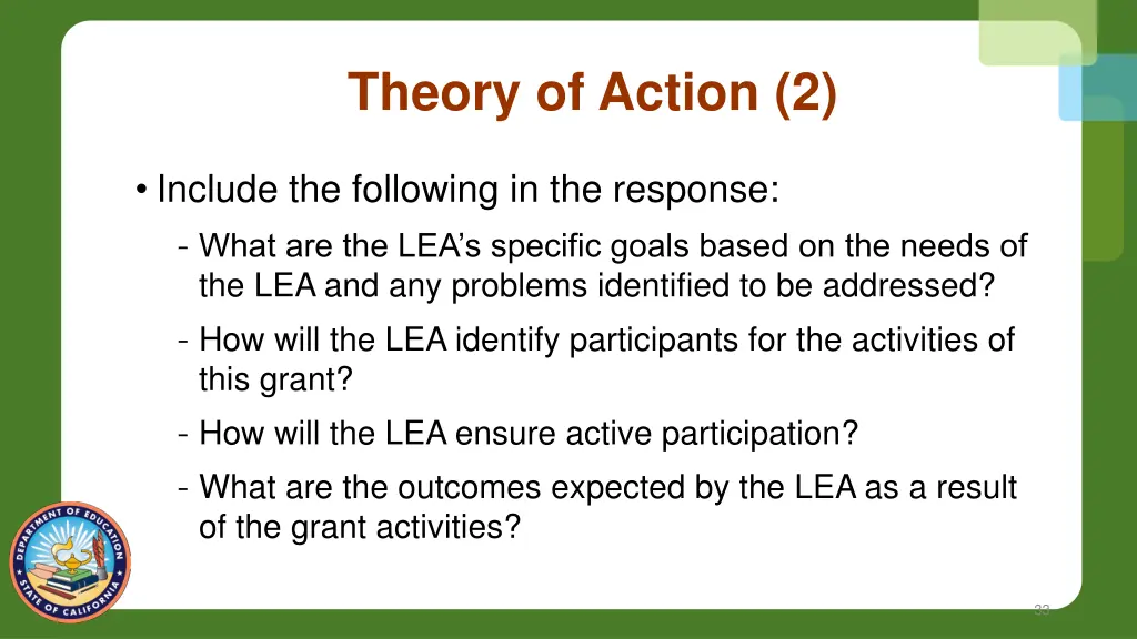theory of action 2