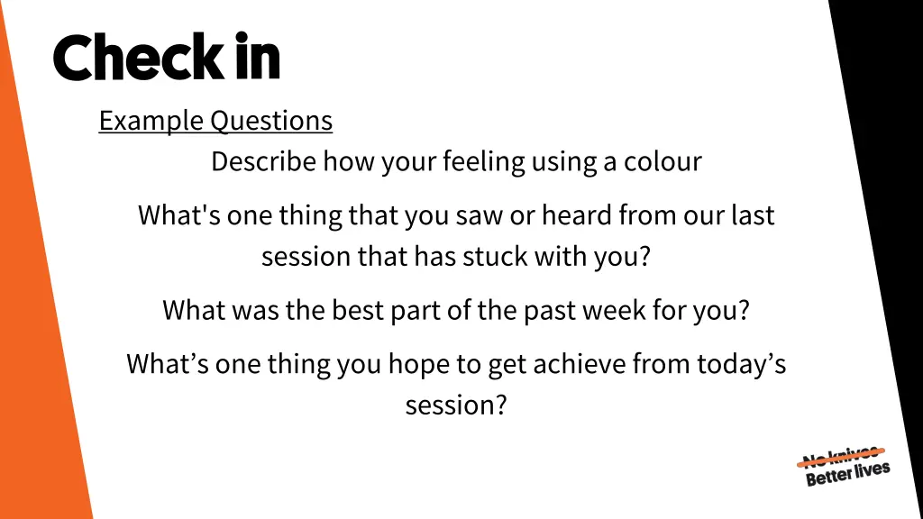 example questions describe how your feeling using