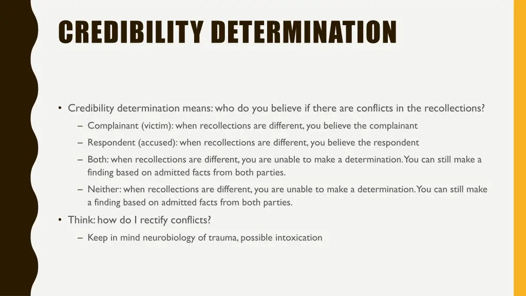credibility determination