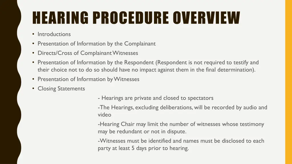 hearing procedure overview