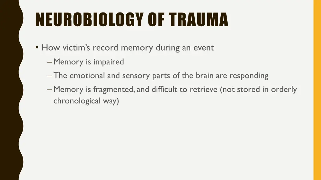 neurobiology of trauma