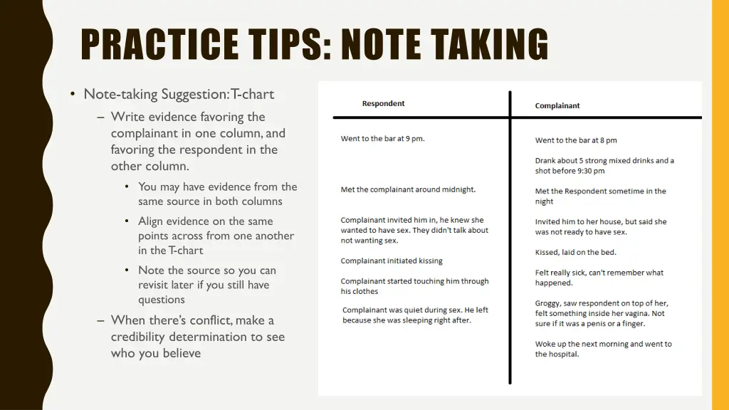 practice tips note taking