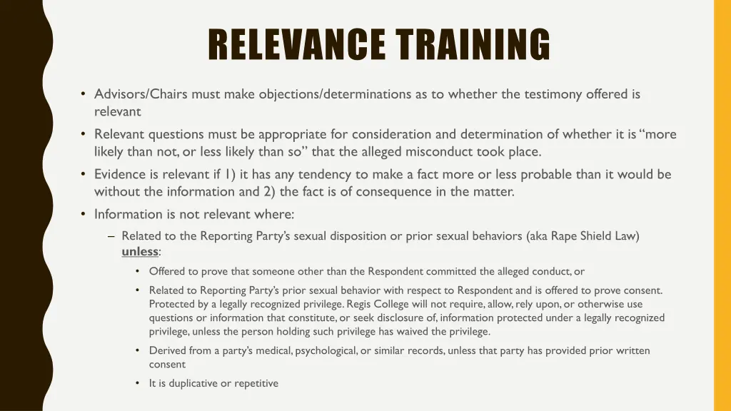 relevance training