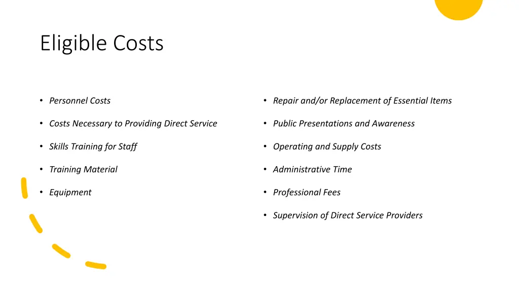 eligible costs