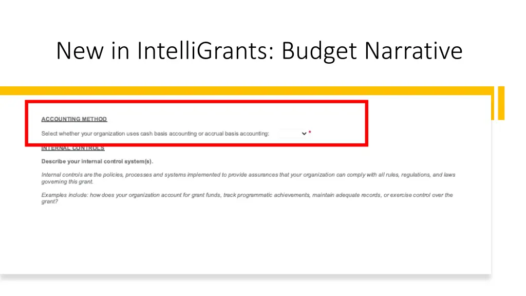 new in intelligrants budget narrative