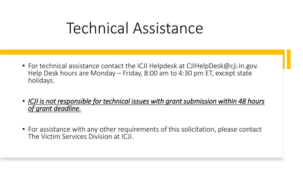 technical assistance