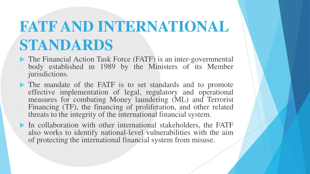 fatf and international standards the financial
