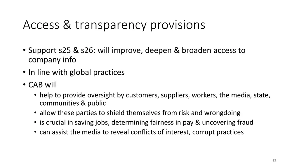 access transparency provisions