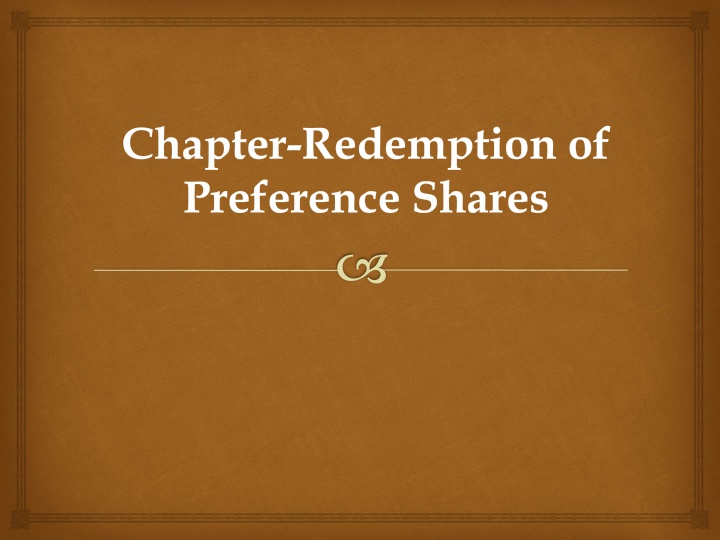 chapter redemption of preference shares