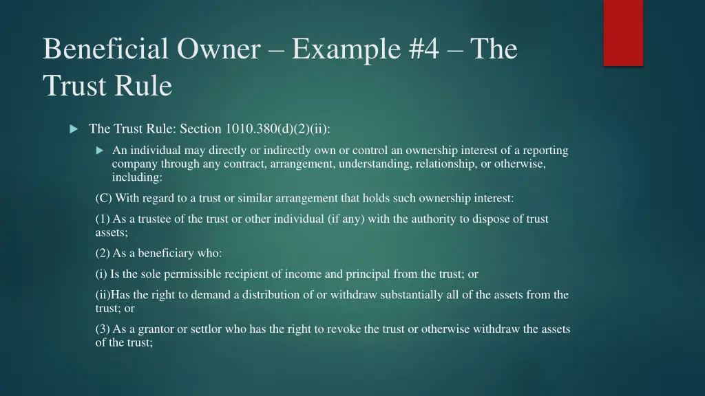 beneficial owner example 4 the trust rule