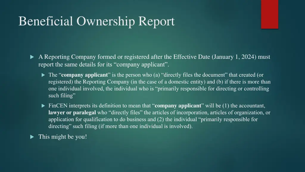 beneficial ownership report 1
