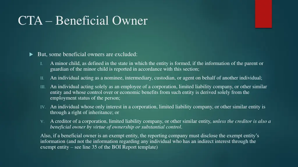 cta beneficial owner