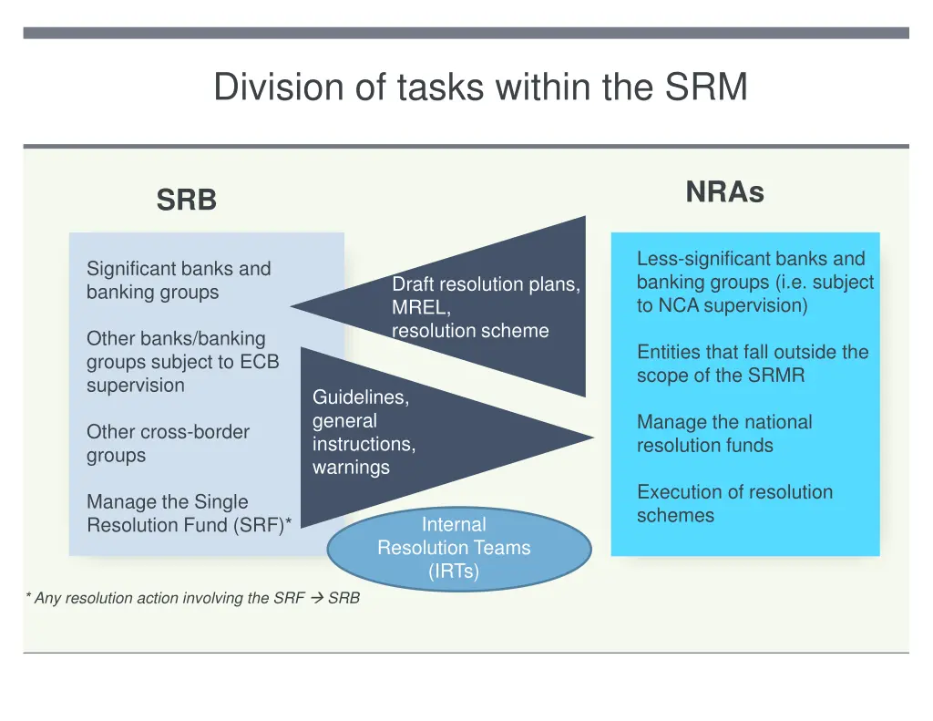 division of tasks within the srm