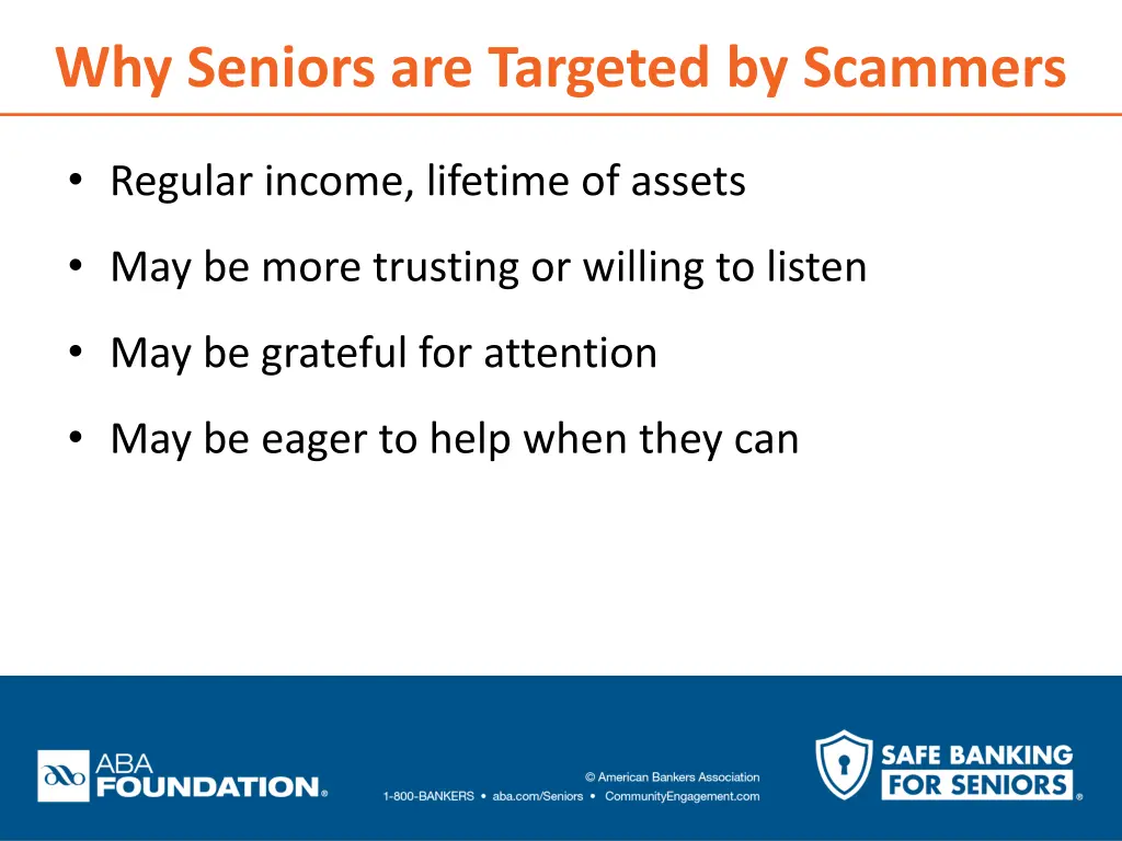 why seniors are targeted by scammers