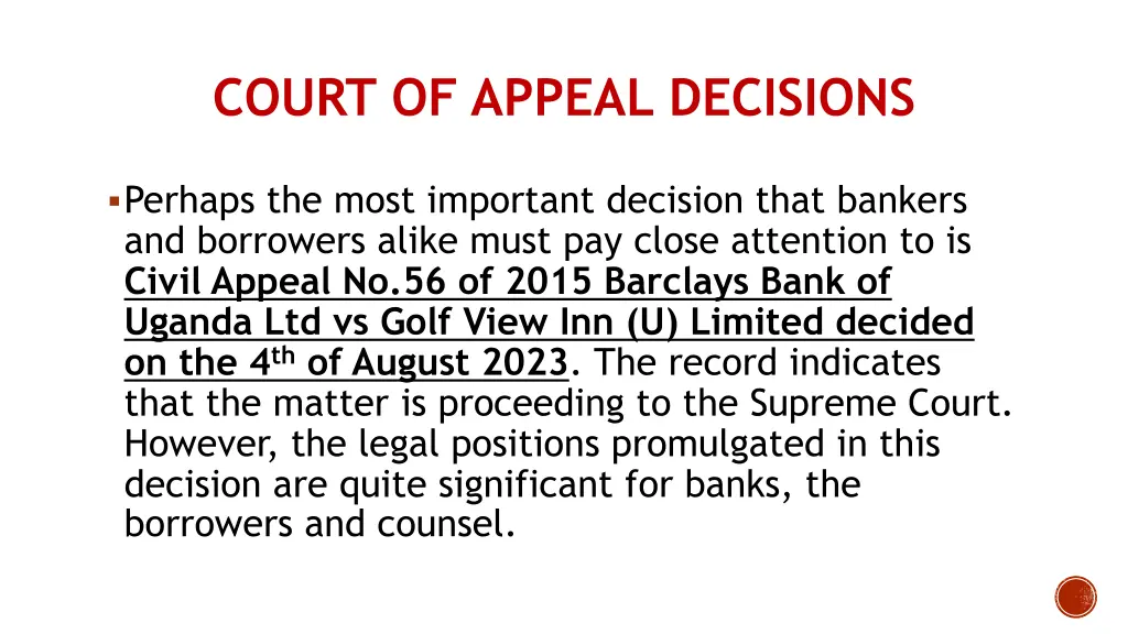 court of appeal decisions