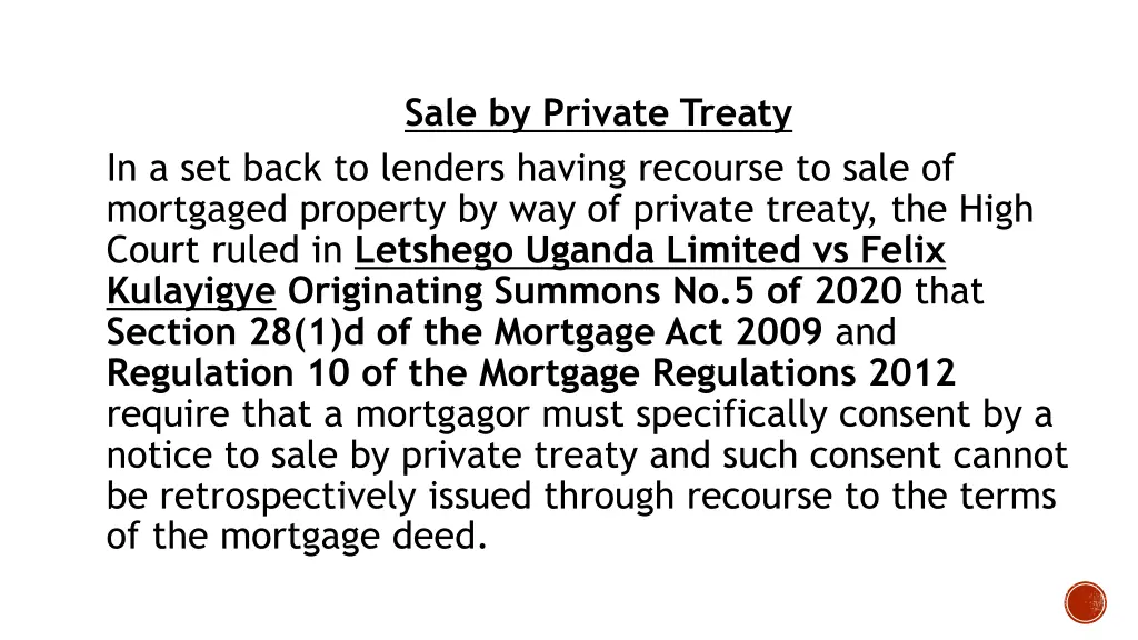 sale by private treaty