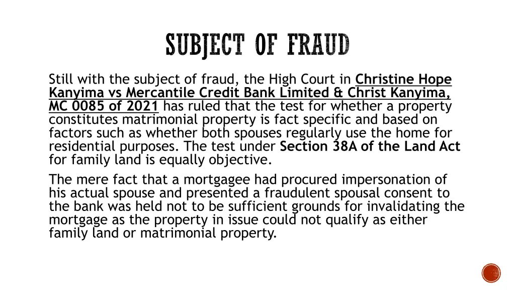 subject of fraud