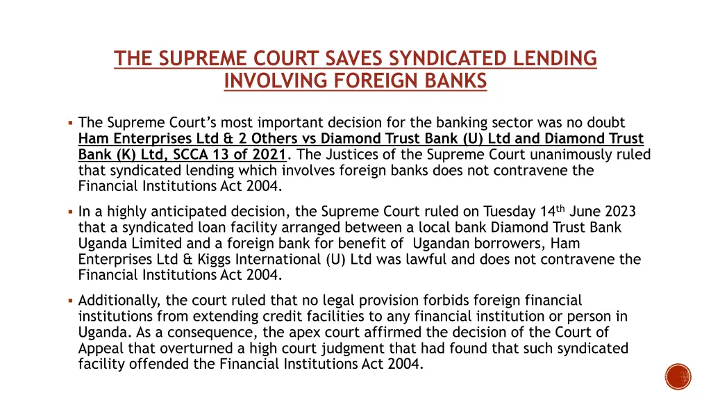 the supreme court saves syndicated lending