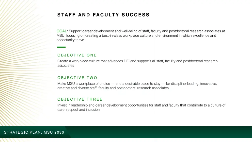 staff and faculty success