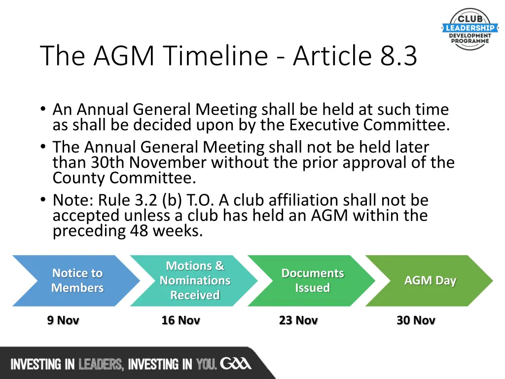 the agm timeline article 8 3