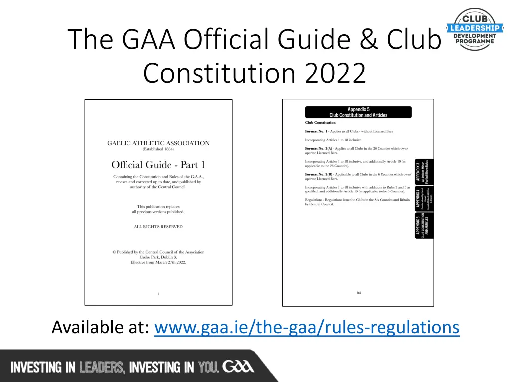 the gaa official guide club constitution 2022