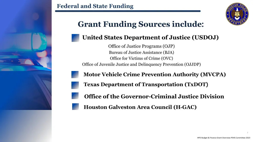 federal and state funding