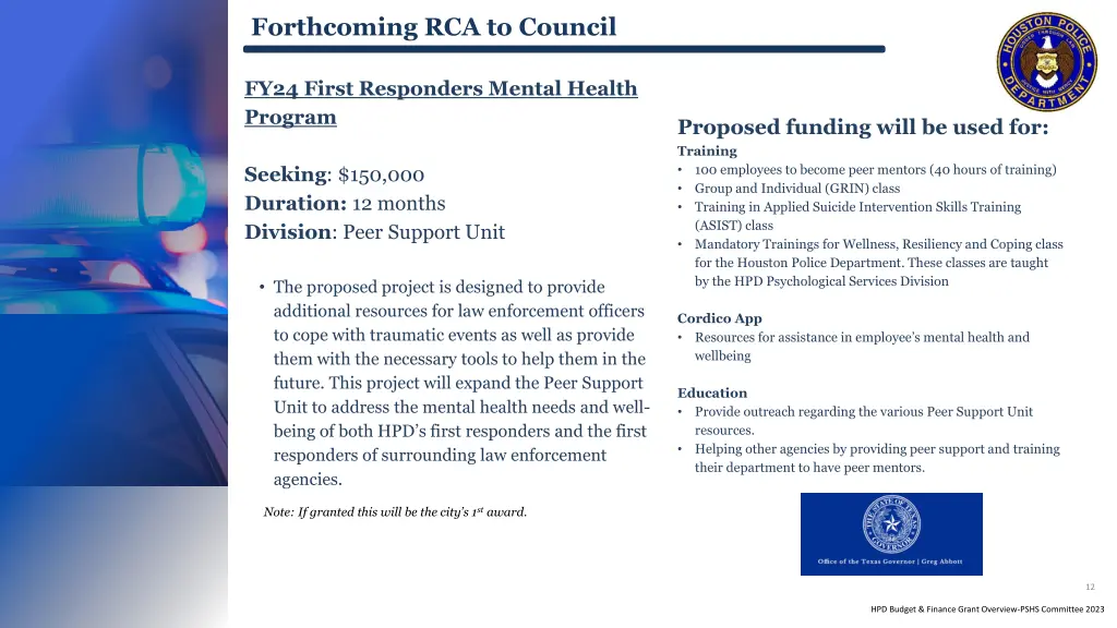 forthcoming rca to council 2
