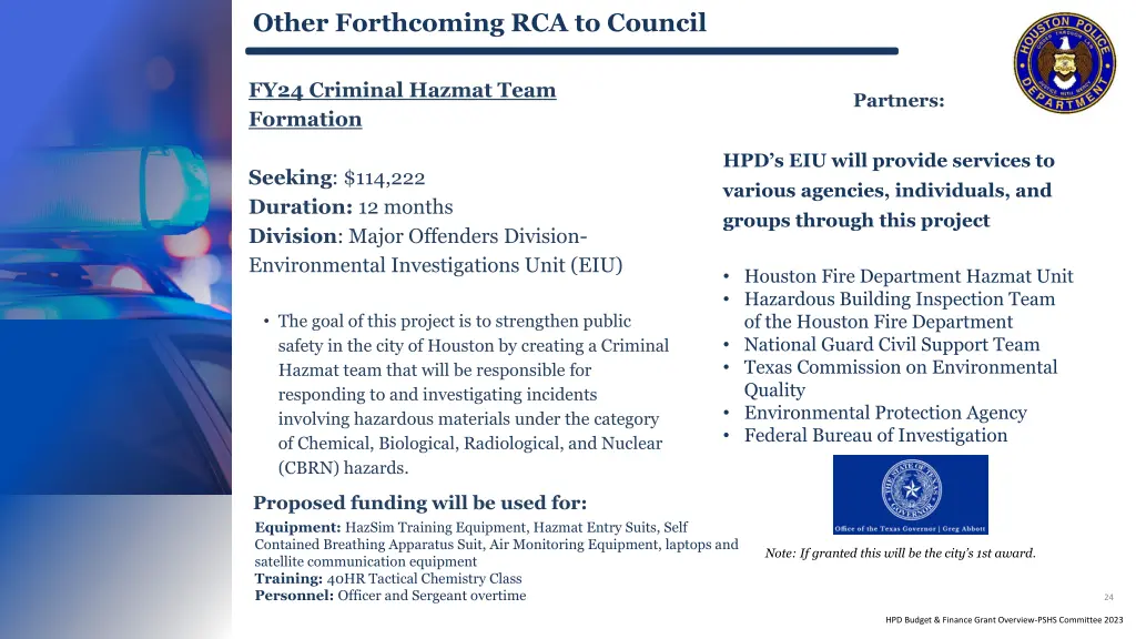 other forthcoming rca to council 3