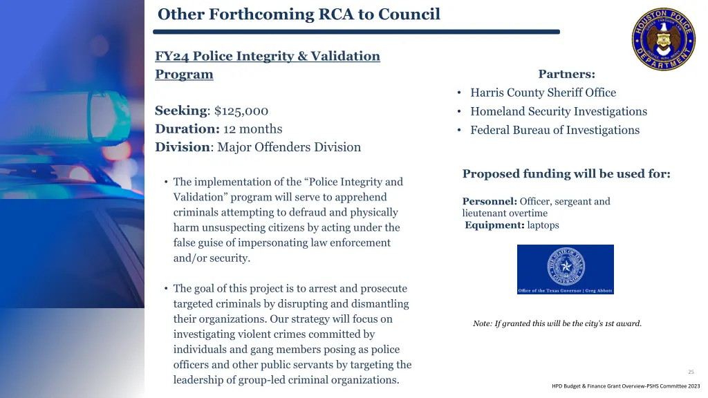 other forthcoming rca to council 4