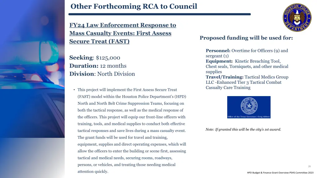 other forthcoming rca to council 5