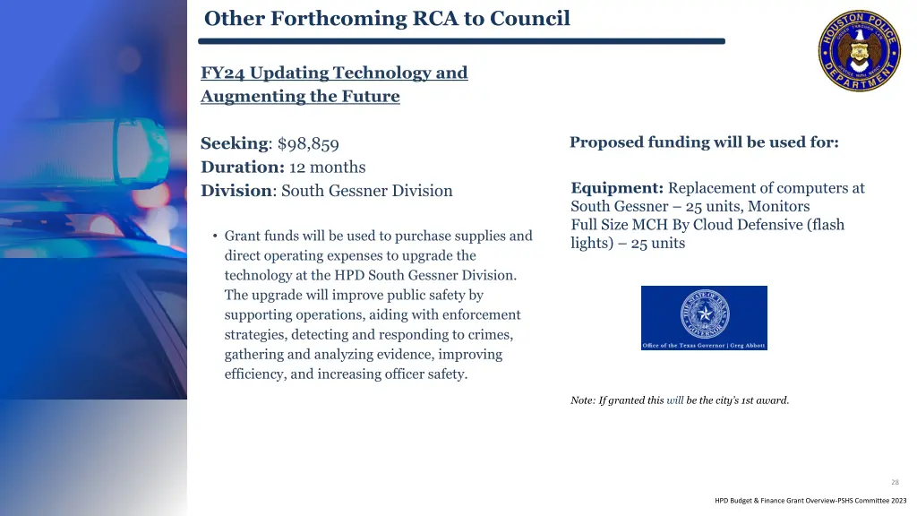 other forthcoming rca to council 7