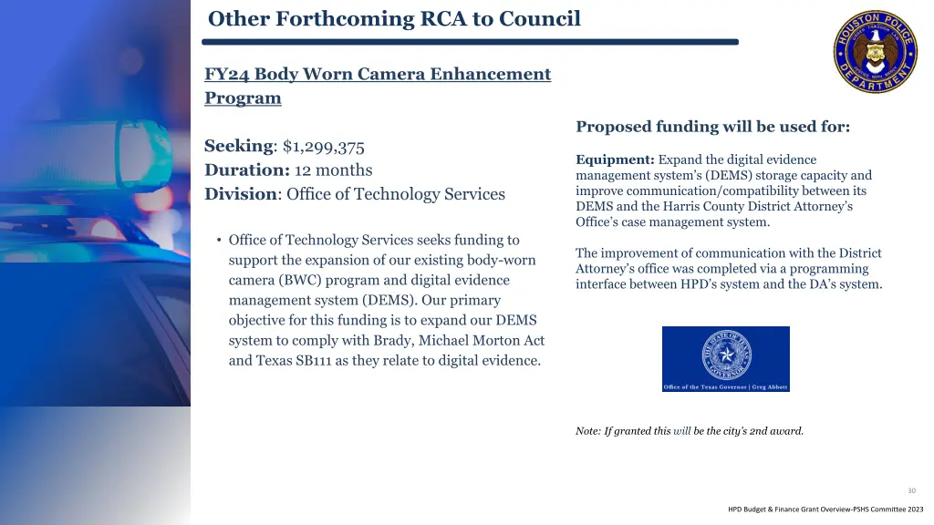 other forthcoming rca to council 9