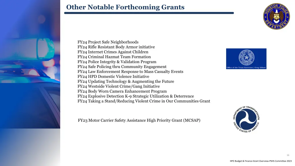 other notable forthcoming grants 1