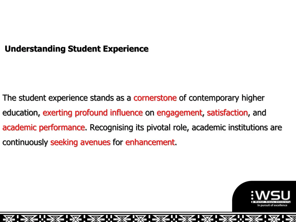 understanding student experience