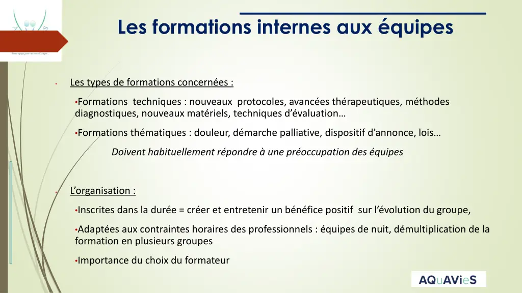 les formations internes aux quipes