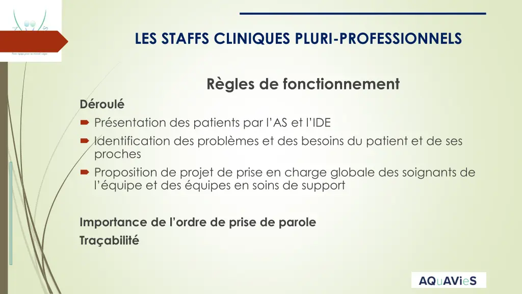 les staffs cliniques pluri professionnels 1