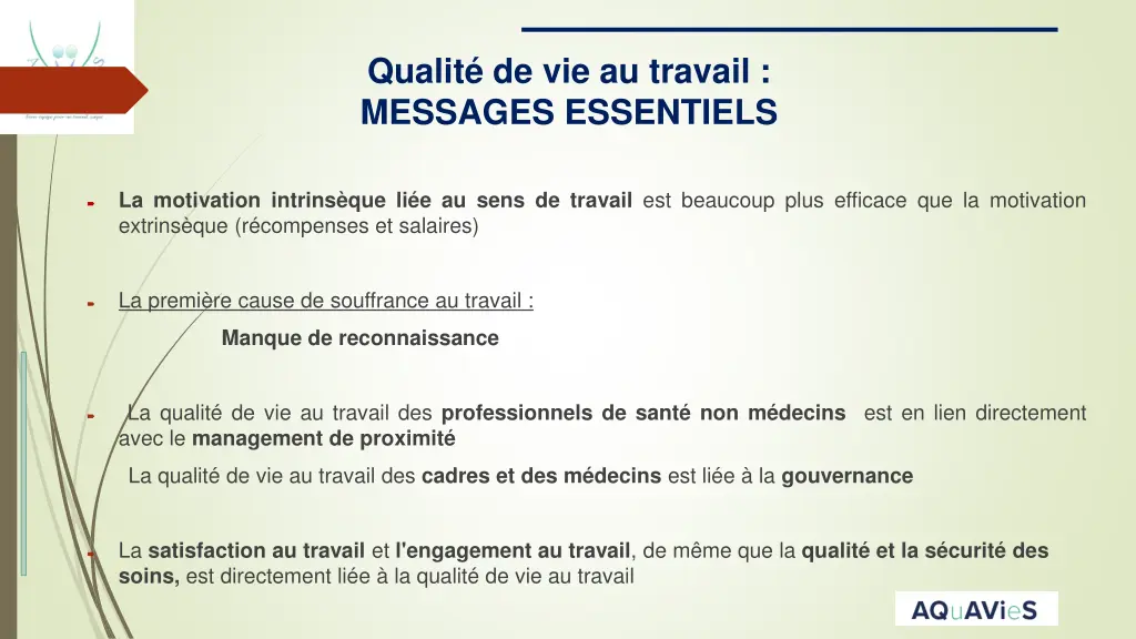 qualit de vie au travail messages essentiels