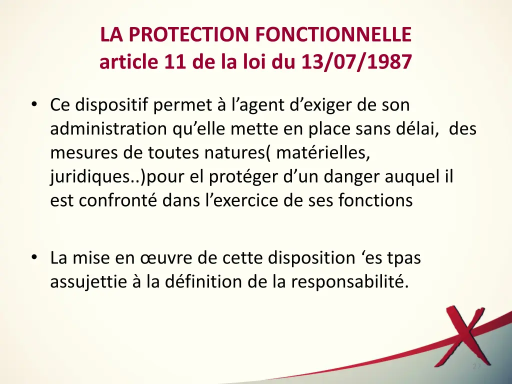 la protection fonctionnelle article