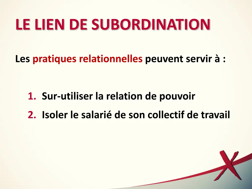 le lien de subordination