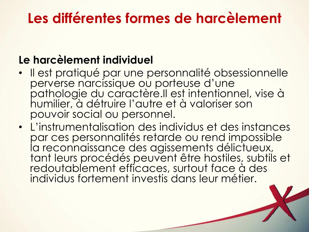 les diff rentes formes de harc lement