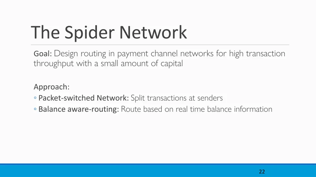 the spider network goal design routing in payment