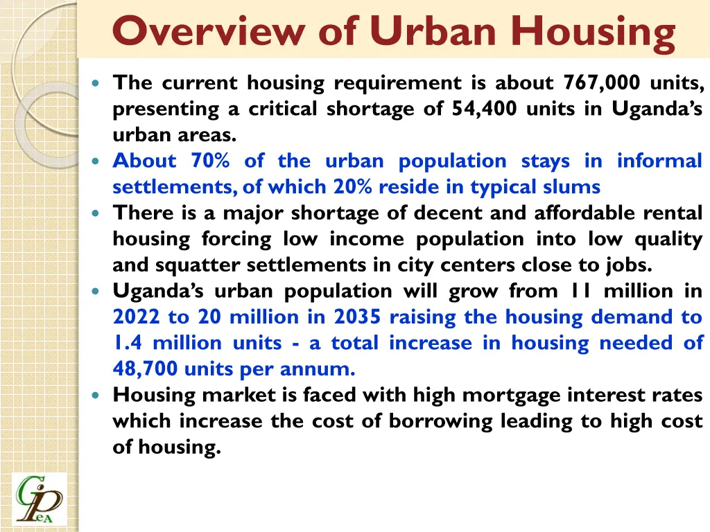 overview of urban housing