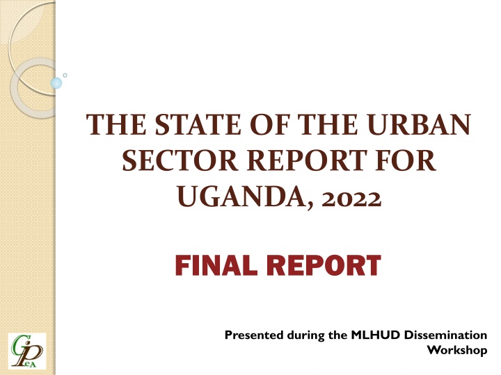 the state of the urban sector report for uganda