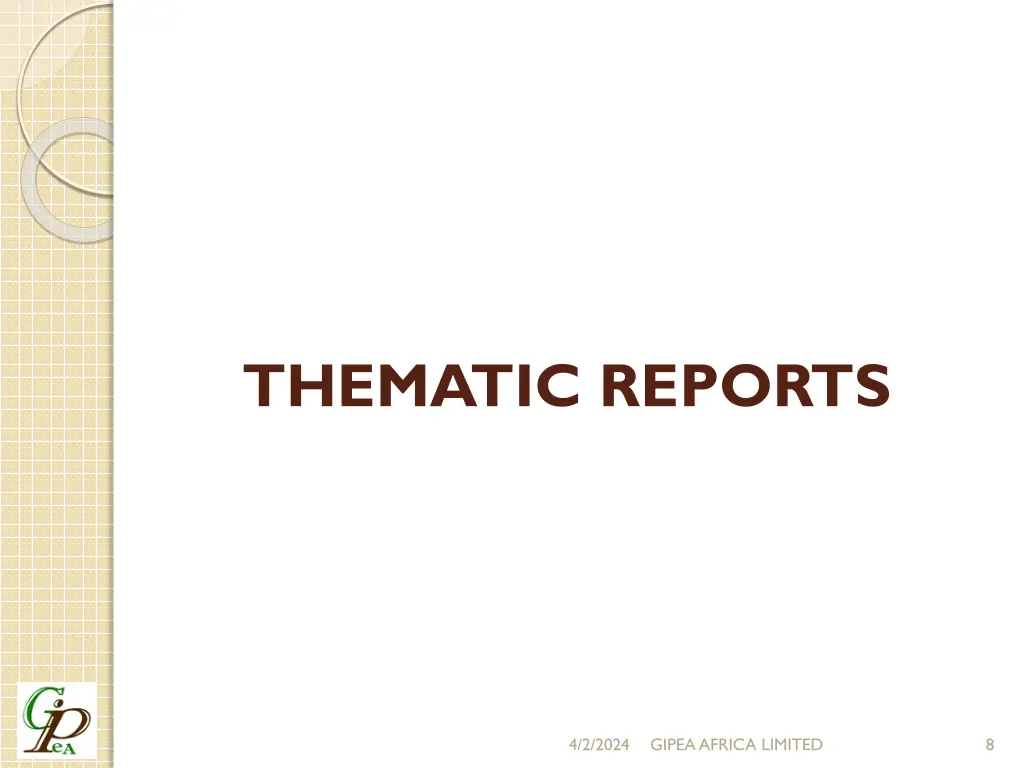 thematic reports