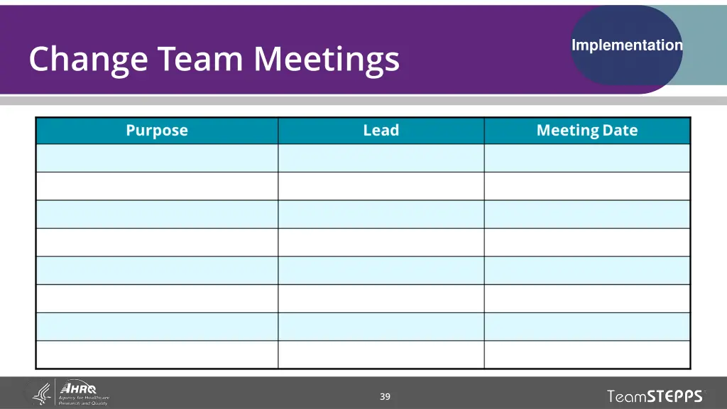 change team meetings