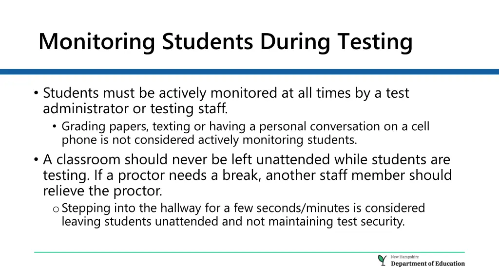 monitoring students during testing