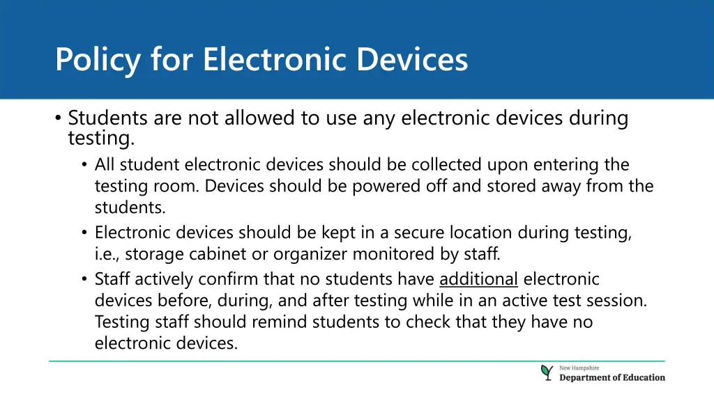 policy for electronic devices