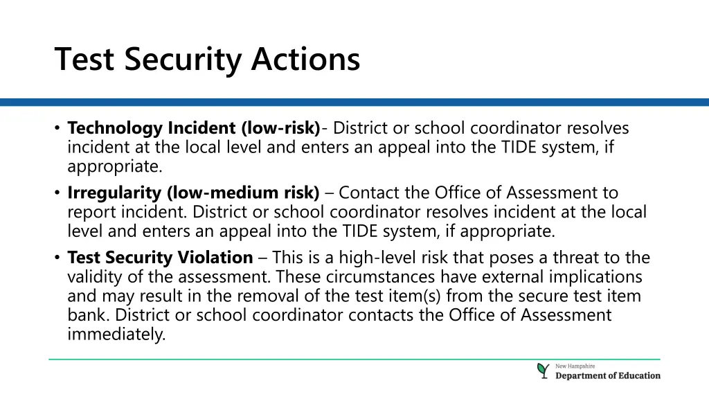 test security actions