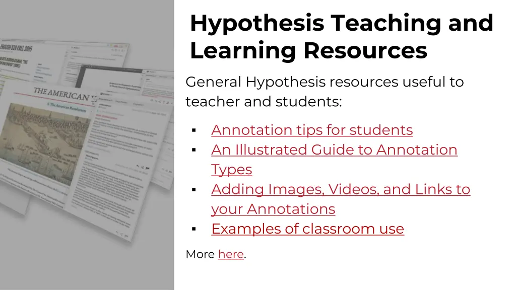 hypothesis teaching and learning resources